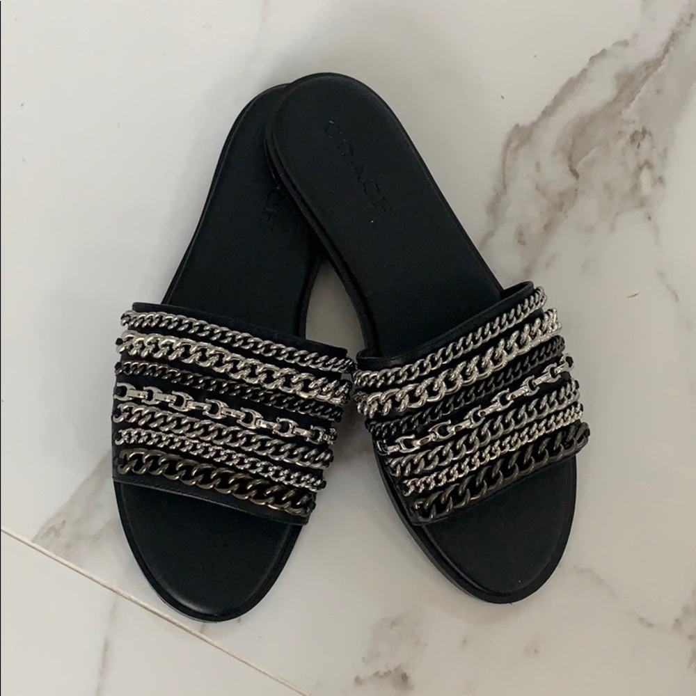 Coach Chain ⛓🖤 slides US 8